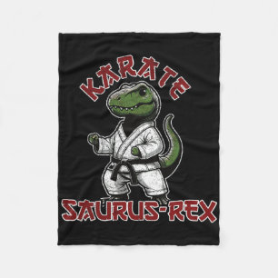 Funny T-rex Karate Dino Martial Arts Children  Fleece Blanket