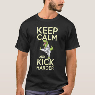 Funny T Rex Kicking Swea Karate For Kids T-Shirt