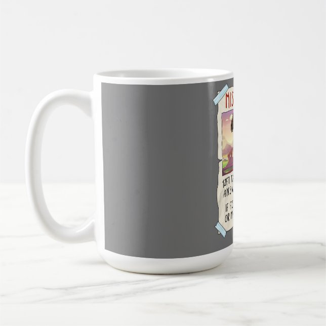 Funny T Rex Tshirt, Funny Missing Pet Tee, Dinosau Coffee Mug (Left)