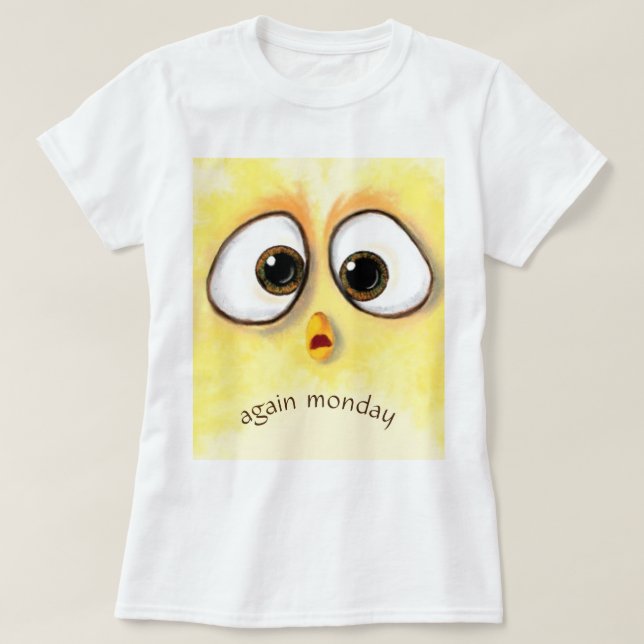 Funny T-Shirt Big Surprised Eyes - Custom Text (Design Front)