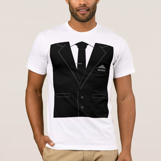 Funny T-Shirt Business Suit and Tie - Your Text (Front)