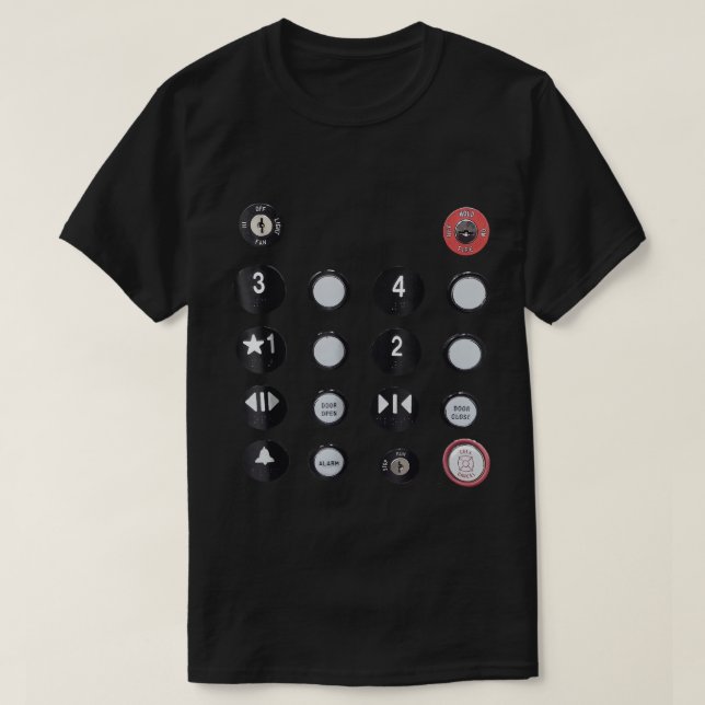 Funny T-Shirt - Elevator Button Tee (Design Front)