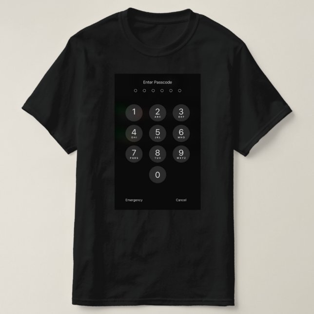 Funny T-Shirt Enter Password iPhone Screen (Design Front)