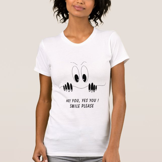 Funny T-Shirt Gift with Curiosity Eyes - Smile (Front)