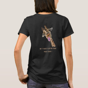 Funny T-Shirt Playful Giraffe - Custom Text