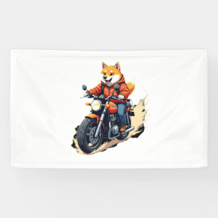 Funny T-Shirt, Shiba Inu, Motorcycle, Dog, Puppet, Banner