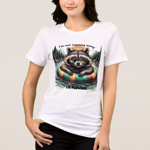 Funny T-shirt with a relaxed raccoon – “I'm not ru Tri-Blend Shirt