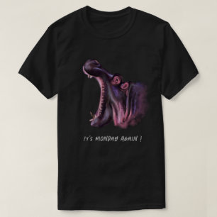 Funny T-Shirt with Big Hippo and Custom Text