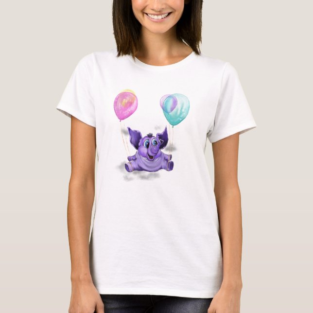 Funny T-Shirt with Happy Elephant (Front)