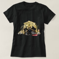 Funny T-Shirt with Pug Dog - Tired