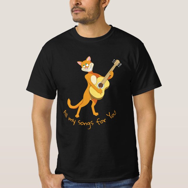 funny t-shirt with singing cat (Front)