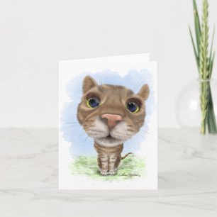 Funny Tabby Cat Cartoon Card