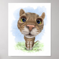 Funny Tabby Cat Cartoon