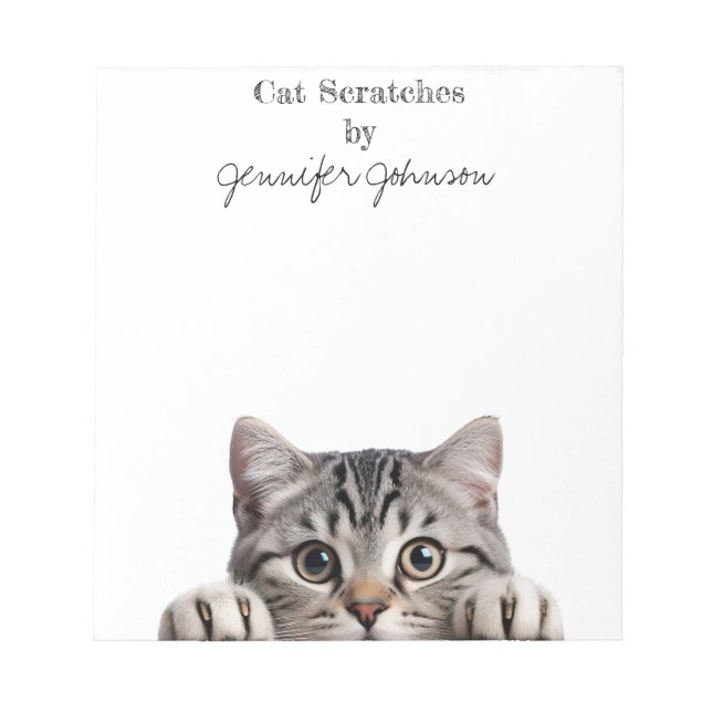 Funny Tabby Cat Notepad (Front)