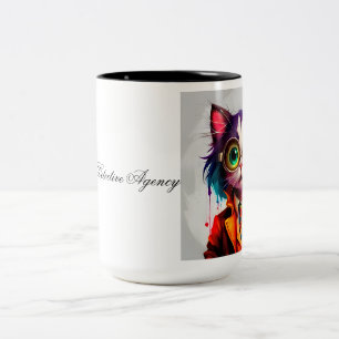 Funny Tabbykin Detective Agency Two-Tone Coffee Mug