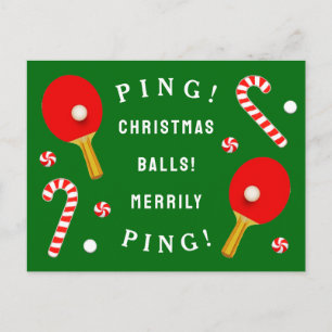 Funny Table Tennis Christmas Holiday Postcard