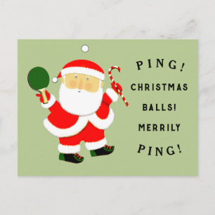Funny Table Tennis Christmas Holiday Postcard