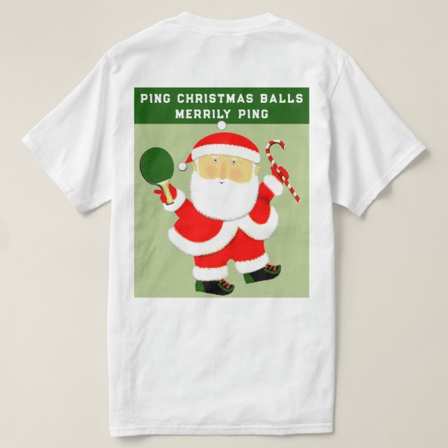 Funny Table Tennis Christmas T-Shirt (Design Back)