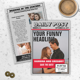 Funny Tabloid Newspaper Wedding Save the Date