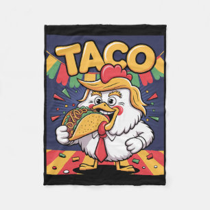 Funny Taco Anti Trump Always Chicken Out  Fleece Blanket