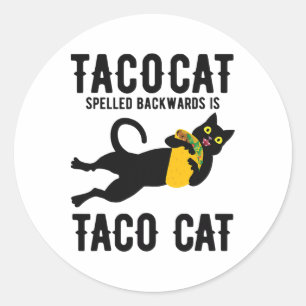 Funny Taco Cat Boys Girls Cinco De Mayo Taco Tuesd Classic Round Sticker