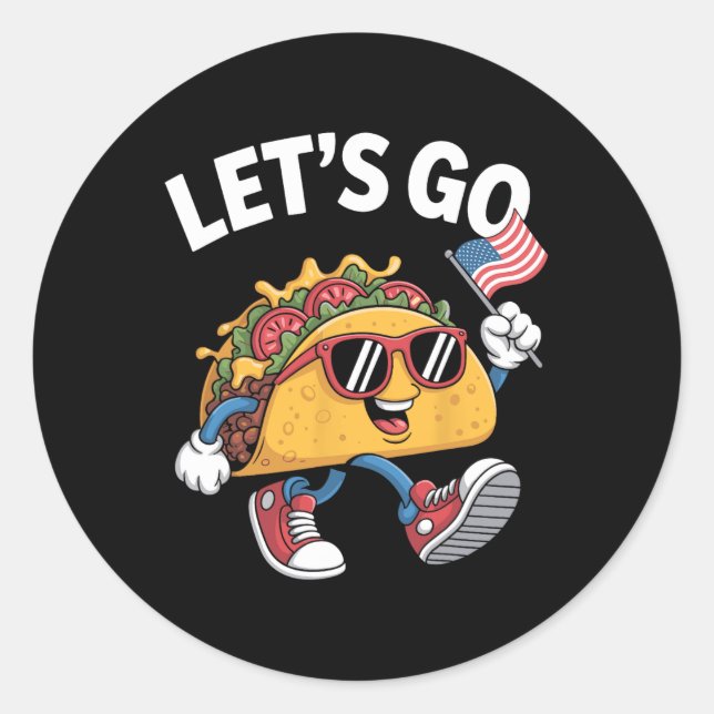 Funny Taco  Classic Round Sticker (Front)