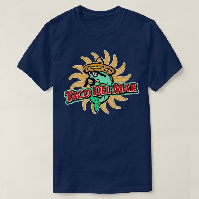 Funny Taco del Mar Design T-Shirt (Design Front)