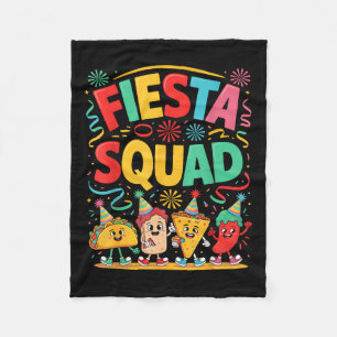 Funny taco fiesta squad cinco de mayo fleece blanket