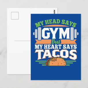 Funny Taco Gym Postcard