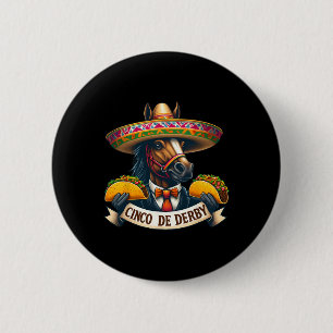 Funny Taco Horse Racing Vintage Cinco De Der 6 Cm Round Badge