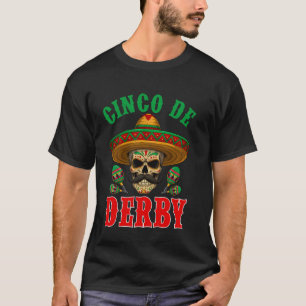 Funny Taco Horse Racing Vintage Cinco De Derby Hor T-Shirt