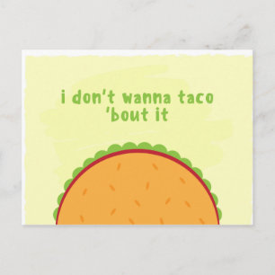 Funny Taco Illustration Food Icon Postcard