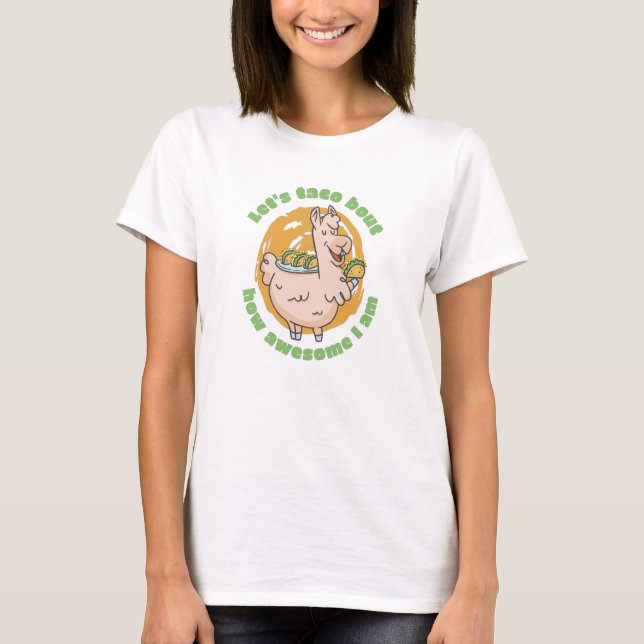 Funny Taco Llama T-Shirt (Front)