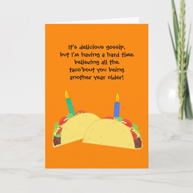 Funny Taco Lover Birthday Card (Front)
