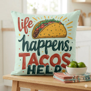 Funny Taco Lover Fiesta Foodie Humour Art  Cushion