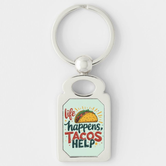 Funny Taco Lover Fiesta Foodie Humour Art  Key Ring (Front)