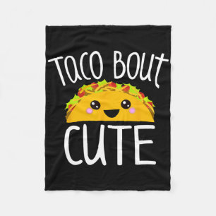 Funny Taco Lover Shirt Taco Bout Cute Girl Boy Kid Fleece Blanket