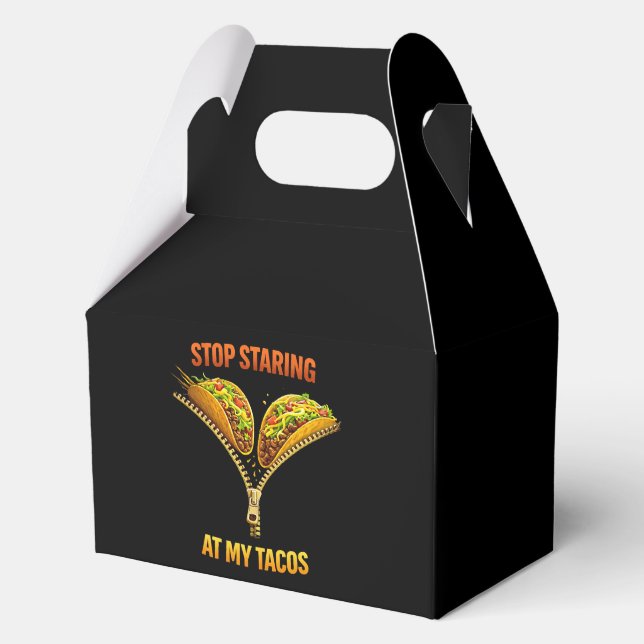 Funny Taco Lover Stop Staring Favour Box (Front)
