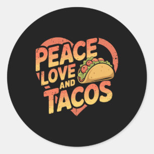 Funny Taco Mexican Food Lover Cinco De Mayo Jm Pea Classic Round Sticker