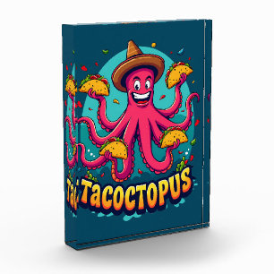 Funny Taco Octopus Cartoon Food Pun Photo Block