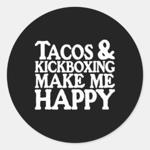 Funny Taco Shirt Tacos And Kickboxing Sports Tees  Classic Round Sticker
