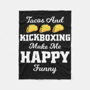 Funny Taco Shirt Tacos And Kickboxing Sports Tees Fleece Blanket