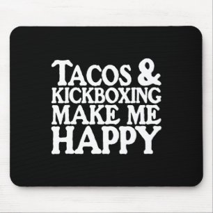 Funny Taco Shirt Tacos And Kickboxing Sports Tees Mouse Pad