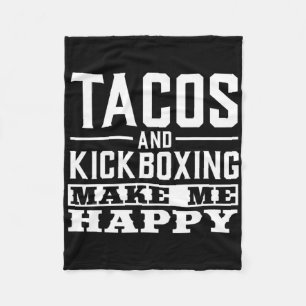 Funny Taco Shirts Tacos And Kickboxing Tees Men Wo Fleece Blanket