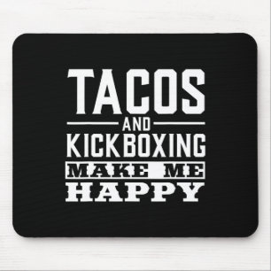 Funny Taco Shirts Tacos And Kickboxing Tees Men Wo Mouse Pad