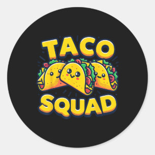 Funny Taco Squad Cute Mexican Food Lover Classic Round Sticker