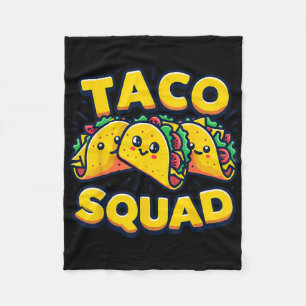 Funny Taco Squad Cute Mexican Food Lover Fleece Blanket