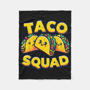 Funny Taco Squad Cute Mexican Food Lover Fleece Blanket