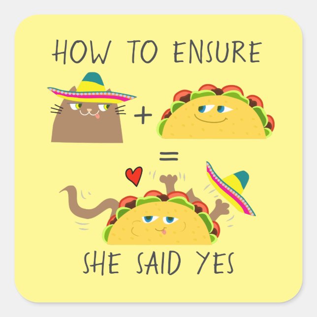 Funny Taco  Square Sticker (Front)