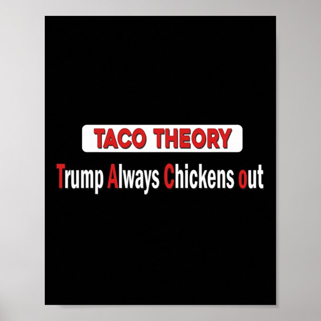 Funny Taco Theory Trumps Always Chicken Out Tacos  Poster (Front)